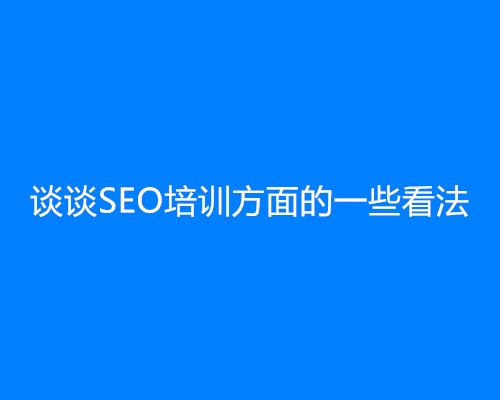 谈谈SEO培训方面的一些看法