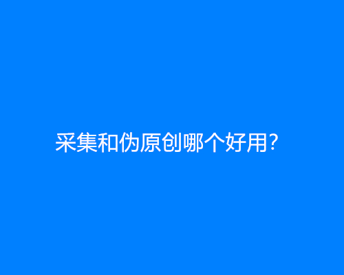 采集和伪原创哪个好用？