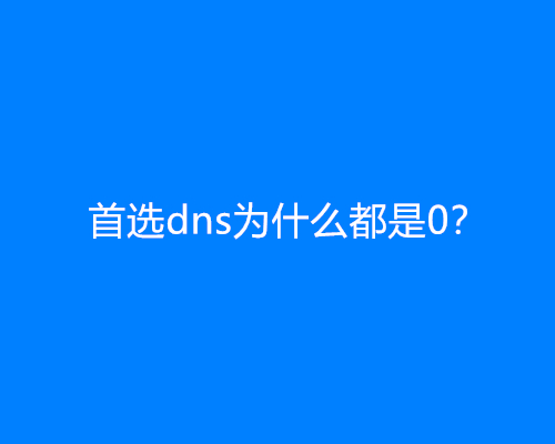 首选dns为什么都是0？