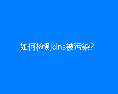 如何检测dns被污染？