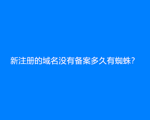 新注册的域名没有备案多久有蜘蛛？
