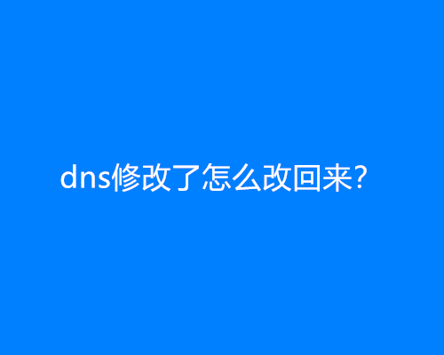 dns修改了怎么改回来？