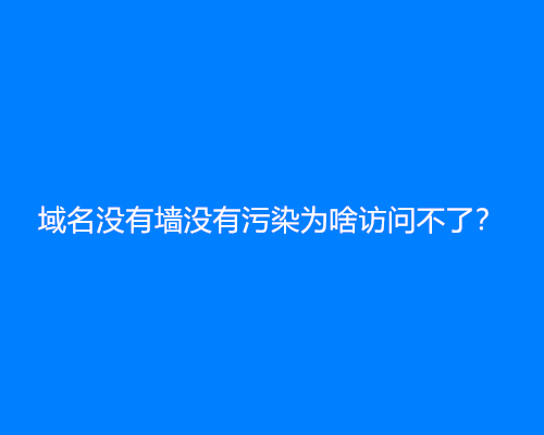 域名没有墙没有污染为啥访问不了？