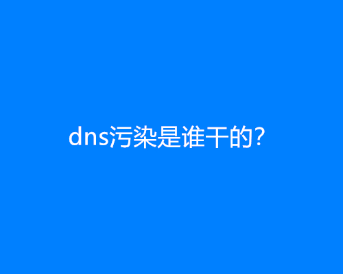 dns污染是谁干的？