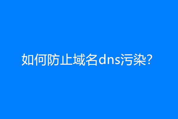 如何防止域名dns污染？