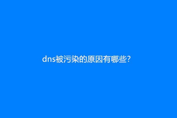 dns被污染的原因有哪些？