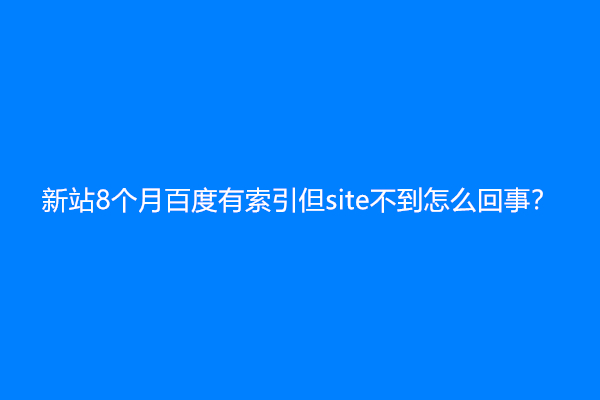 新站8个月百度有索引但site不到怎么回事？
