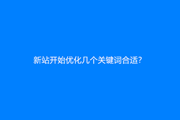新站开始优化几个关键词合适？
