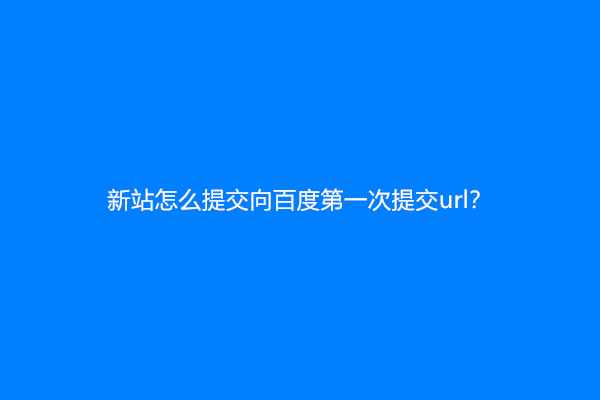 新站怎么提交向百度第一次提交url？