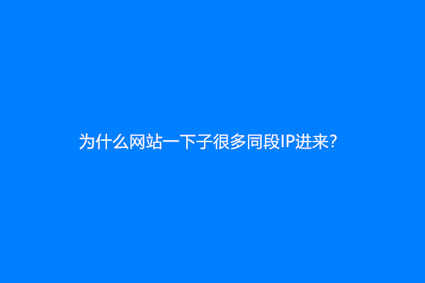 为什么网站一下子很多同段IP进来？