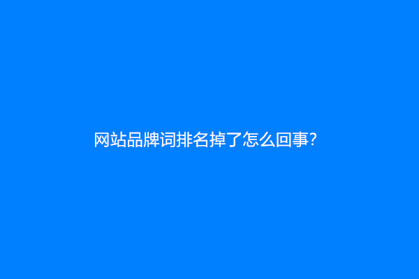 网站品牌词排名掉了怎么回事？