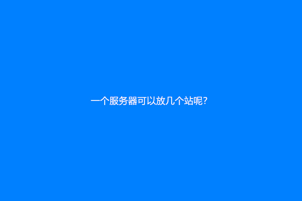 一个服务器可以放几个站呢？