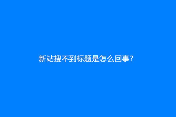 新站搜不到标题是怎么回事？