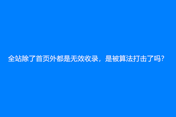 全站除了首页外都是无效收录，是被算法打击了吗？